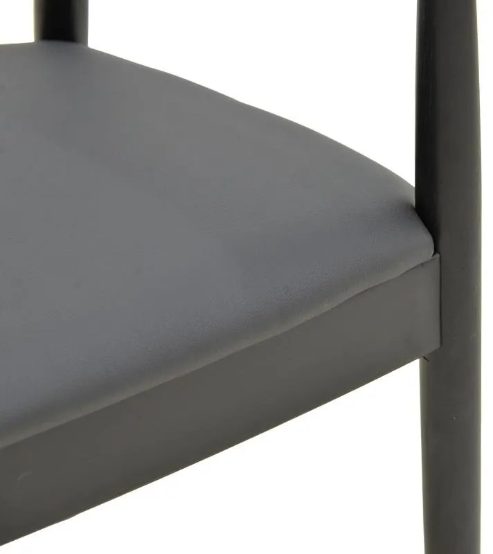 Καρέκλα - Πολυθρόνα Joube rubberwood σε μαύρο με μαύρο pu μαξιλάρι 59x48x73εκ 2αδα 59x48x73 εκ.