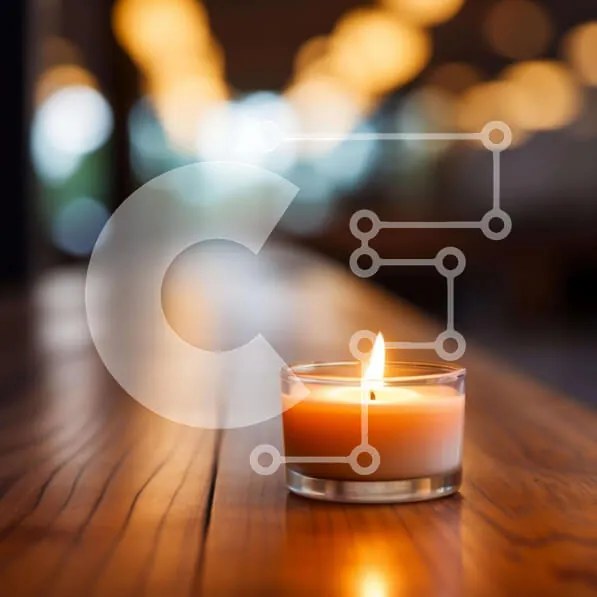 Intra Συλλεκτικό Ξύλινο Παζλ Plywood 4mm - Μονό αναμμένο κερί σε ξύλινο τραπέζι Σε Ξύλινο Κουτί - Διαστάσεις Puzzle: 10x10 cm – 25 κομμάτια