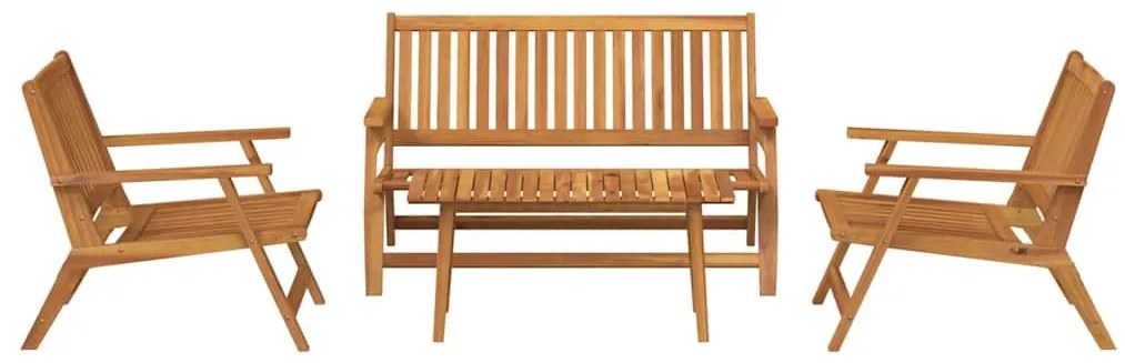 vidaXL Σετ Εξωτερικής Τραπέζης 4 pcs Καφέ Μασίφ ξύλο ακακίας