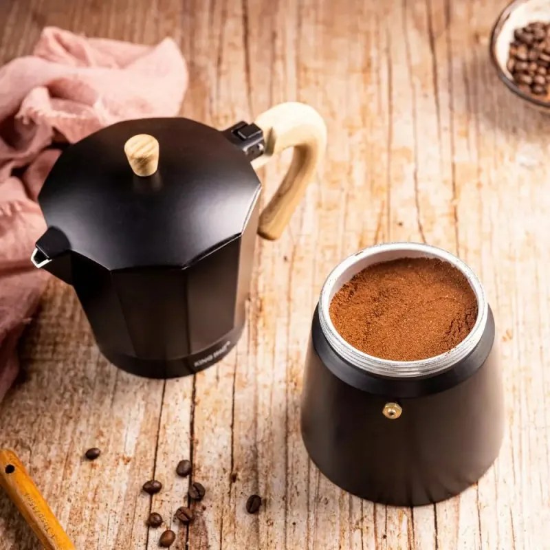 Καφετιέρα Kubinska Kinghoff KH 1887, 9 μπολ, 450 ml, Αλουμίνιο, Επαγωγή, Μαύρο.