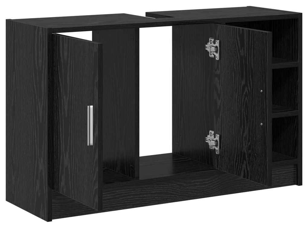 vidaXL ντουλάπι λεκάνης  Μαύρης Δρυς 90x29x55 εκ. Επεξεργασμένο Ξύλο