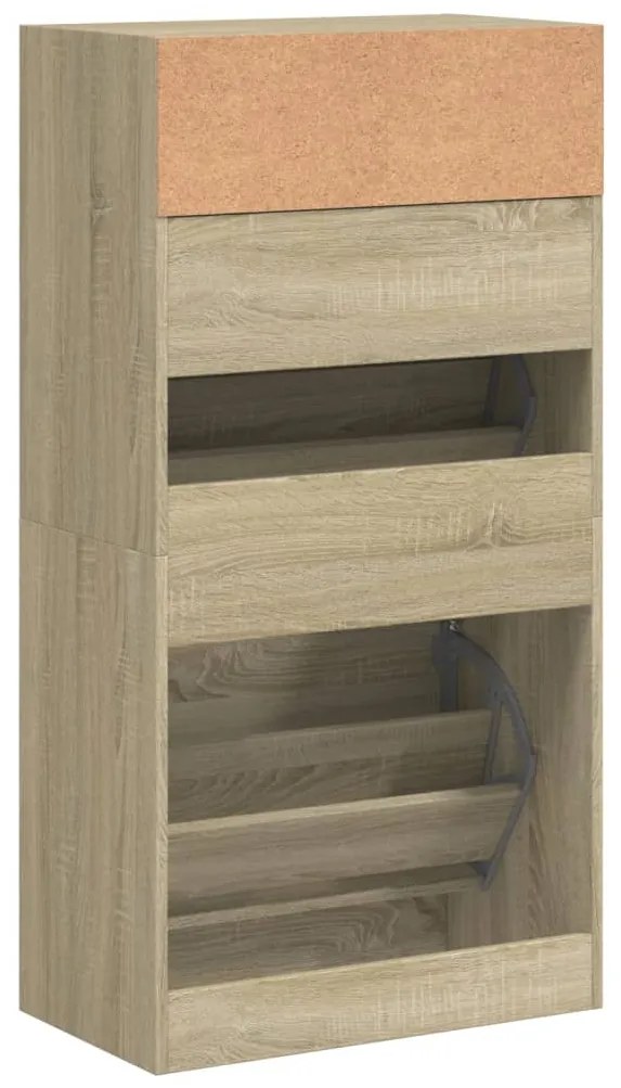 vidaXL Παπουτσοθήκη Sonoma Δρυς 60x34x116 εκ. από Επεξεργασμένο Ξύλο