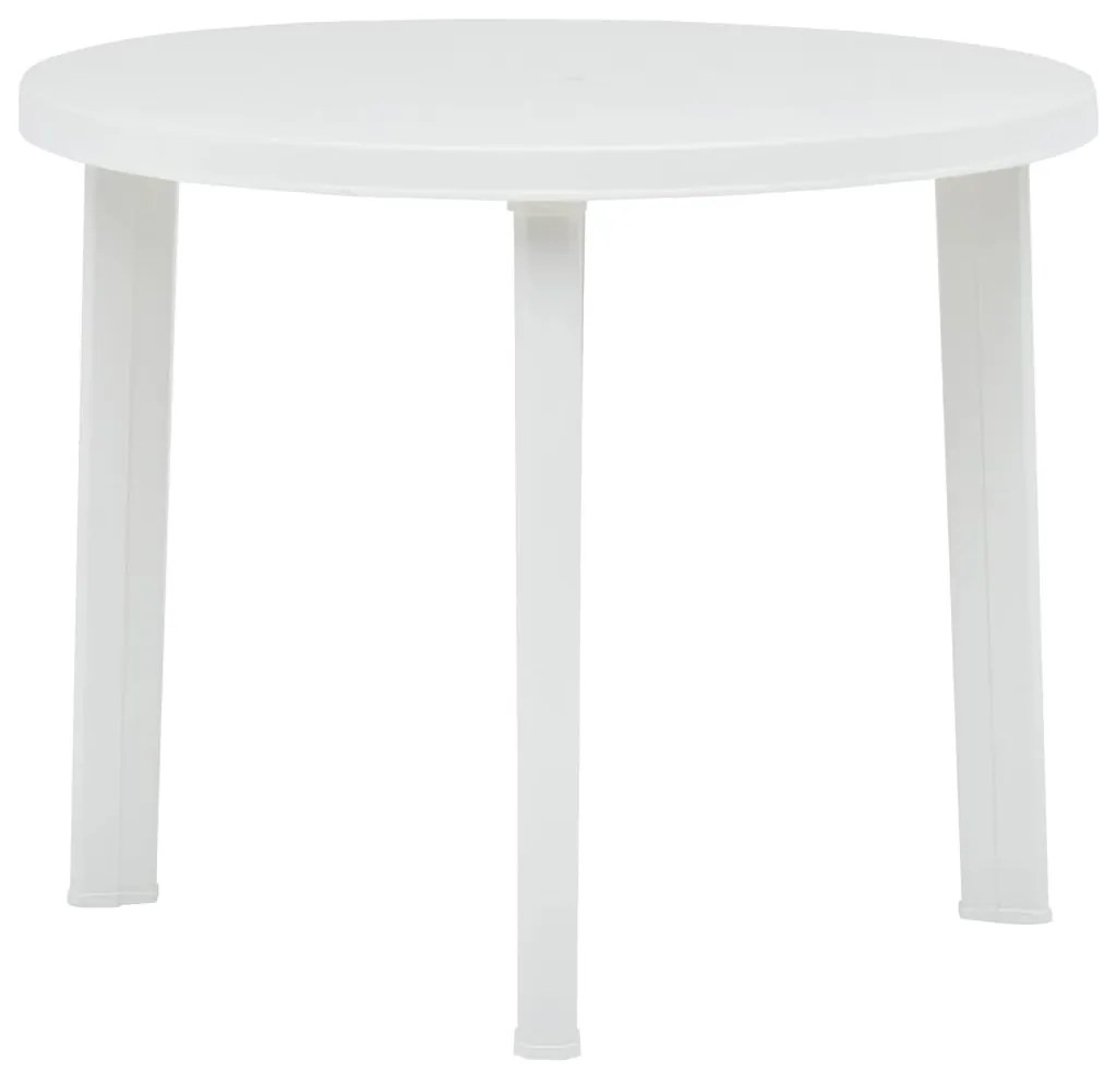vidaXL Τραπέζι Κήπου Λευκό 89 εκ. Πλαστικό