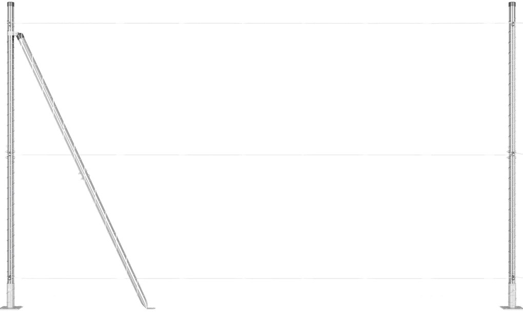 vidaXL Στυλοί φράχτη με βασεις 52 τεμ Ø32mm 88,5cm Γαλβανισμένο ατσάλι
