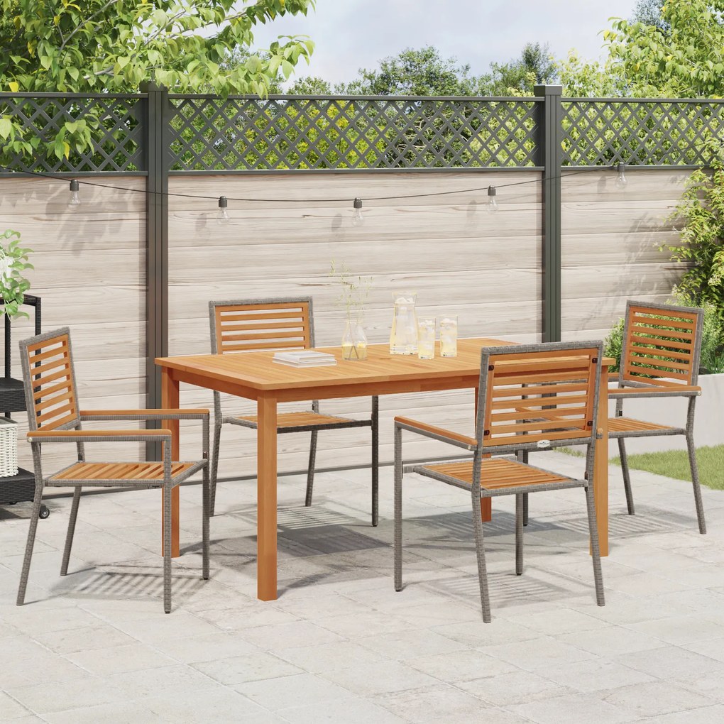 vidaXL Σετ Εξωτερικής Τραπεζαρίας 5 pcs Γκρι 150 x 90 x 74 cm