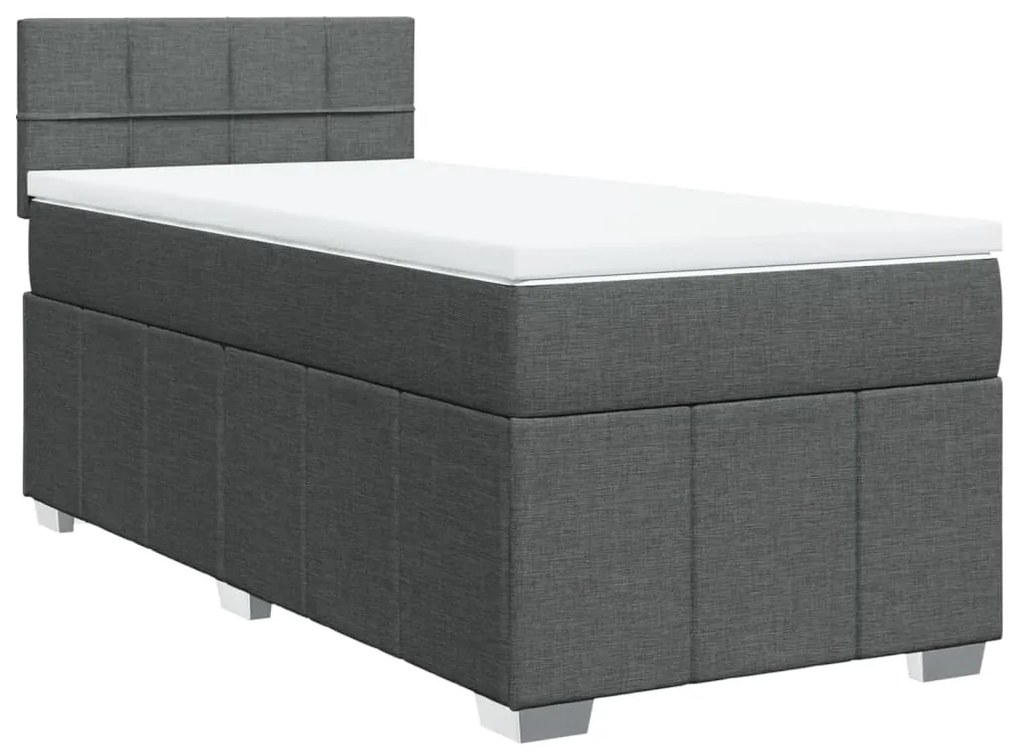 ΚΡΕΒΑΤΙ BOXSPRING ΜΕ ΣΤΡΩΜΑ ΣΚΟΥΡΟ ΓΚΡΙ 90X200 ΕΚ. ΥΦΑΣΜΑΤΙΝΟ 3286952