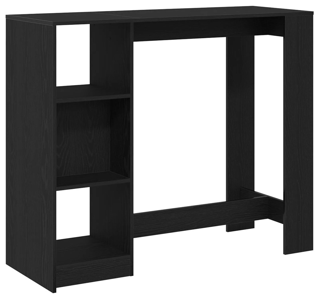 vidaXL Τραπέζι Μπαρ με Ράφι Μαύρη Δρυς 102,5x46x103,5 εκ Κατασκευασμένο Ξύλο