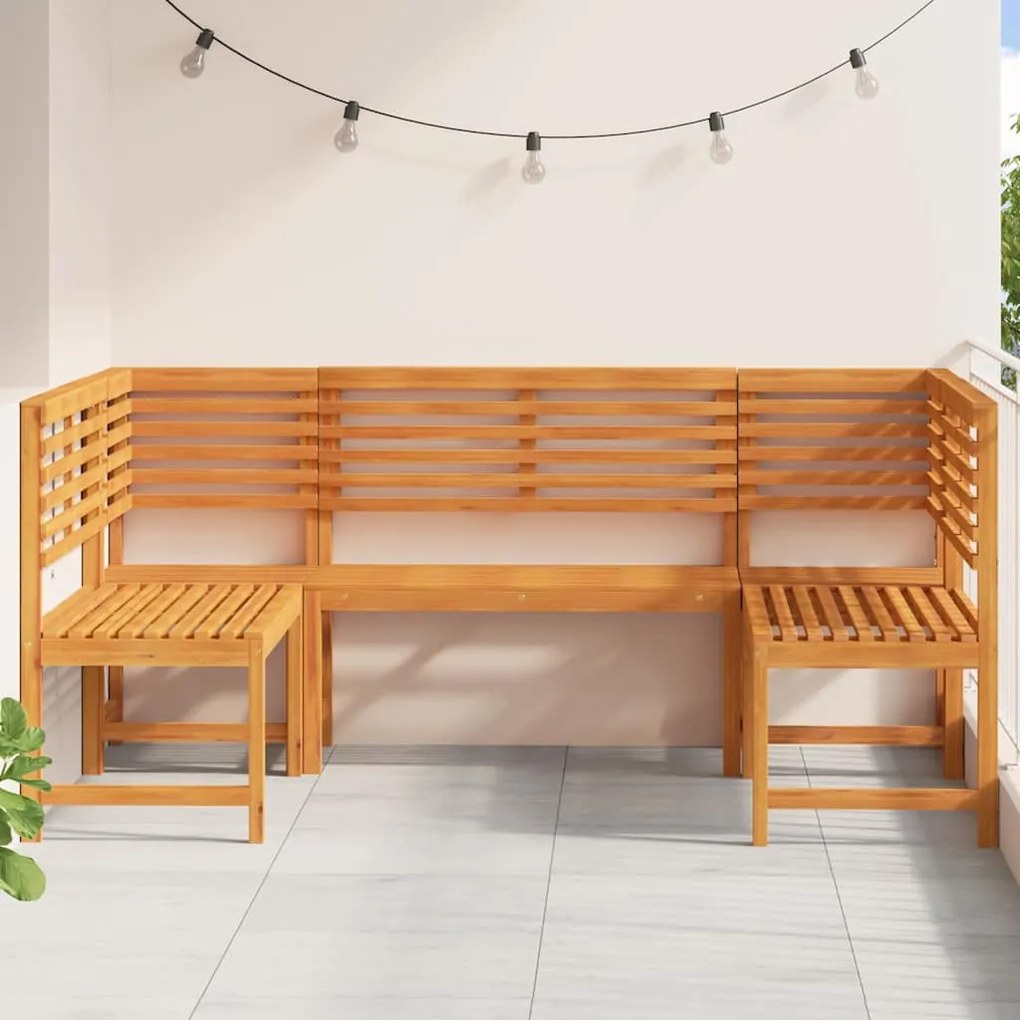 vidaXL Σετ Παγκάκι Κήπου 5 pcs Καφέ Μασίφ ξύλο ακακίας