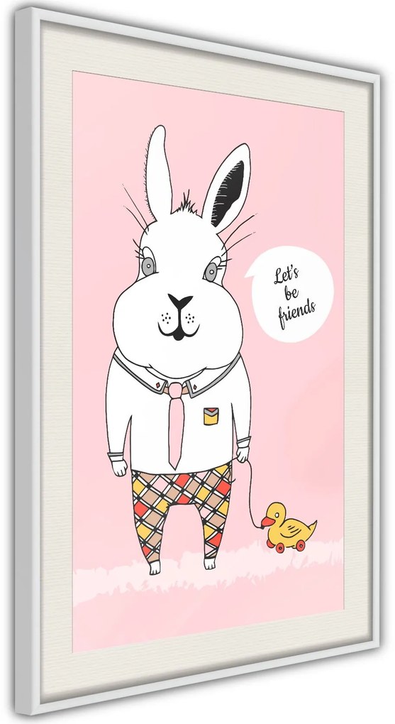 Αφίσα - Friendly Bunny - 20x30 - Χρυσό - Χωρίς πασπαρτού