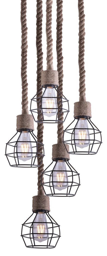 GRENADE-5 ROPE &amp; BLACK PENDANT Z3+ HOMELIGHTING 77-3685