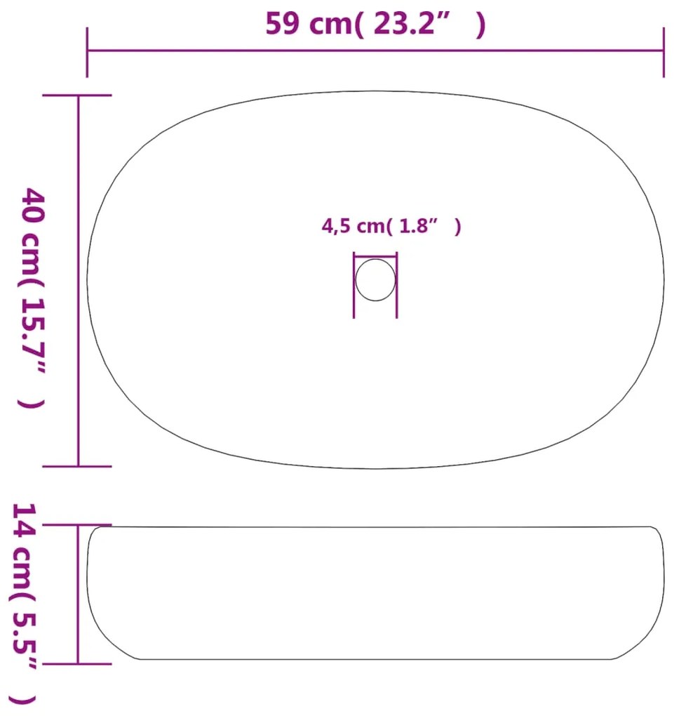 ΝΙΠΤΗΡΑΣ ΟΒΑΛ ΓΚΡΙ ΚΑΙ ΜΑΥΡΟΣ 59 X 40 X 14 ΕΚ. ΚΕΡΑΜΙΚΟΣ 155109