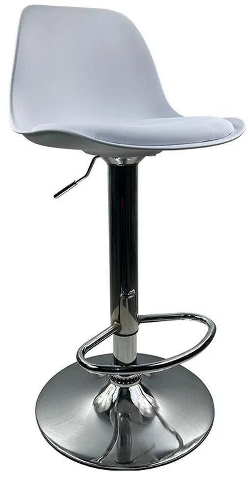 Σκαμπό Bar ArteLibre AMADA Λευκό/Χρώμιο PP/Μέταλλο 41x40x79-89cm