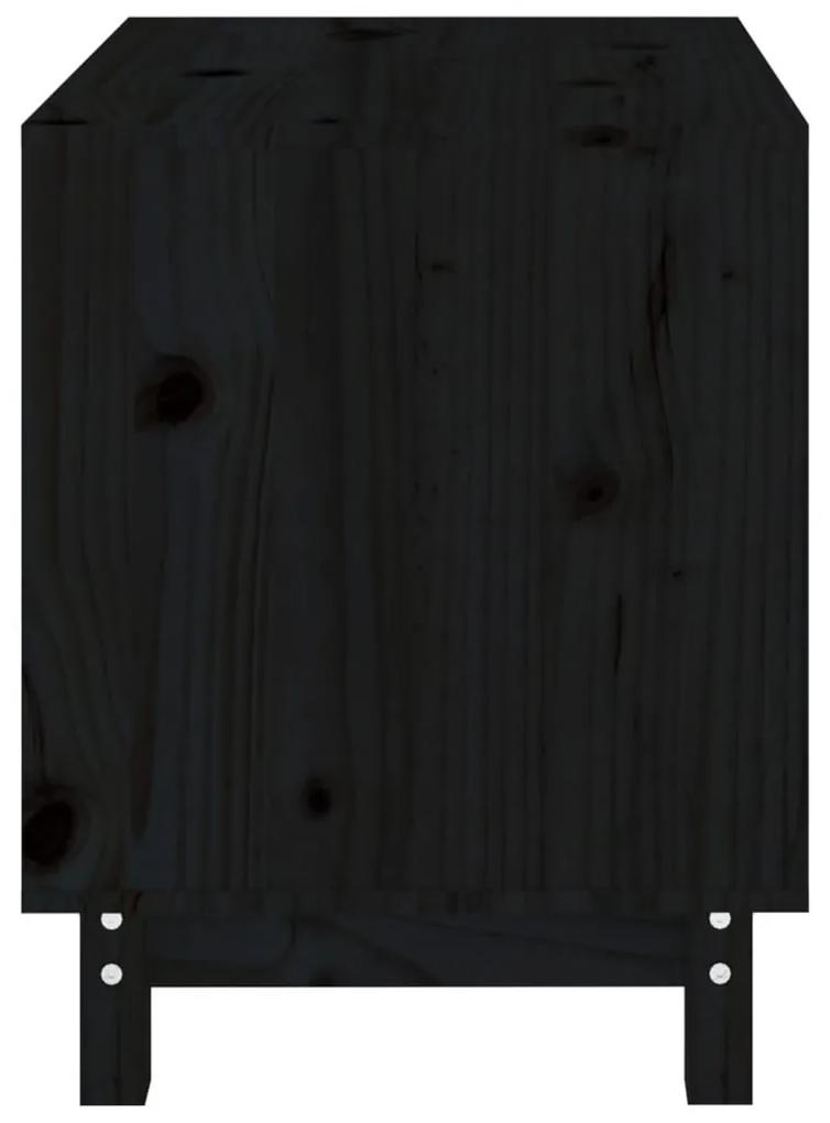 Σπιτάκι Σκύλου Μαύρο 60 x 45 x 57 εκ. από Μασίφ Ξύλο Πεύκου - Μαύρο
