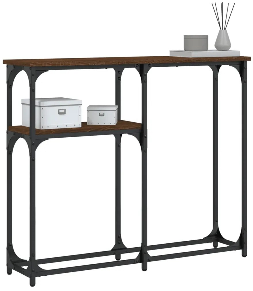 vidaXL Τραπέζι Κονσόλα Καφέ Δρυς 90x22,5x75 εκ. Επεξεργασμένο Ξύλο