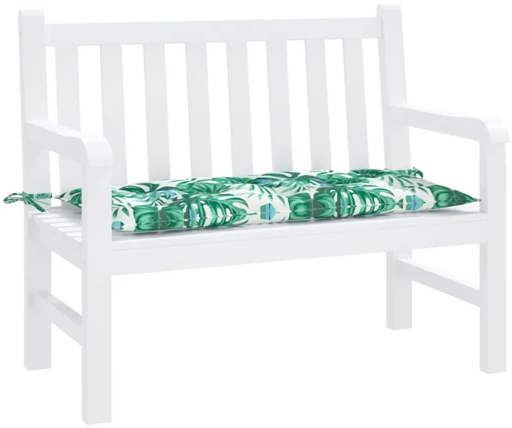 vidaXL Μαξιλάρι Πάγκου Κήπου Σχέδιο Φύλλων 100x50x7 εκ. Ύφασμα Oxford