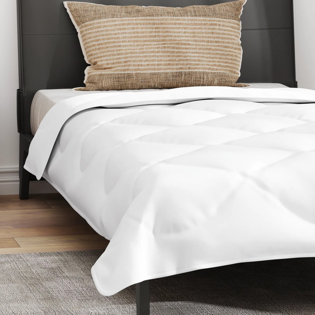 vidaXL Πάπλωμα με μαξιλάρι Λευκό 155 x 200 εκ. Μικροΐνες