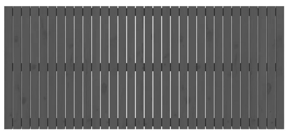 vidaXL Κεφαλάρι Τοίχου Γκρι 204x3x90 εκ. από Μασίφ Ξύλο Πεύκου