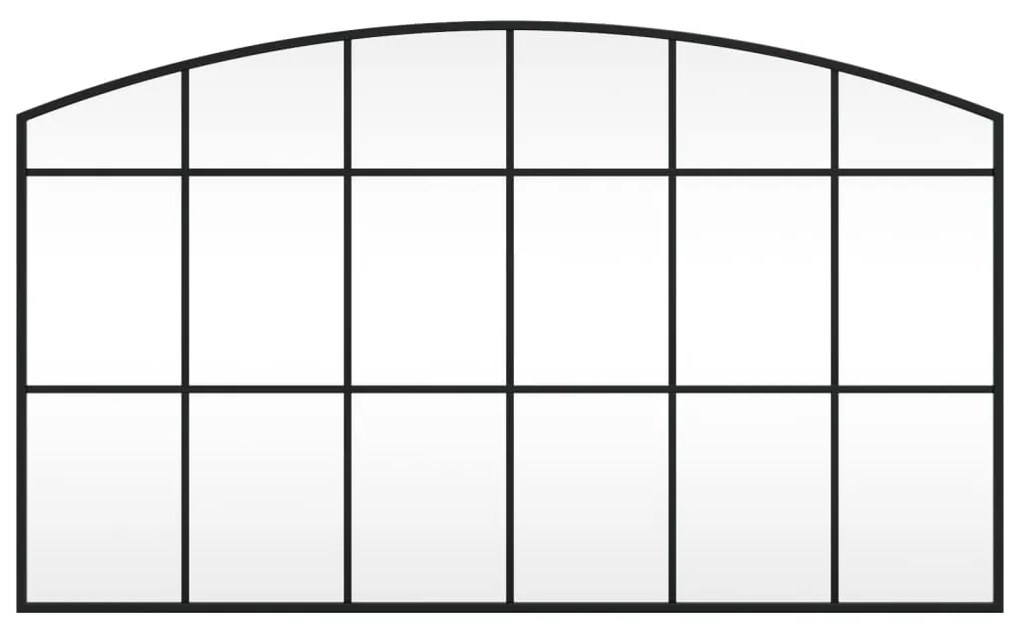 vidaXL Καθρέφτης Τοίχου Αψίδα Μαύρος 100 x 60 εκ. από Σίδερο