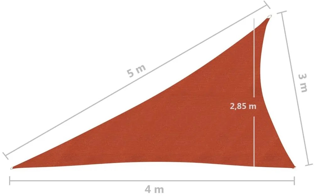 Πανί Σκίασης Τερακότα 3 x 4 x 5 μ. από HDPE 160 γρ./μ² - Καφέ