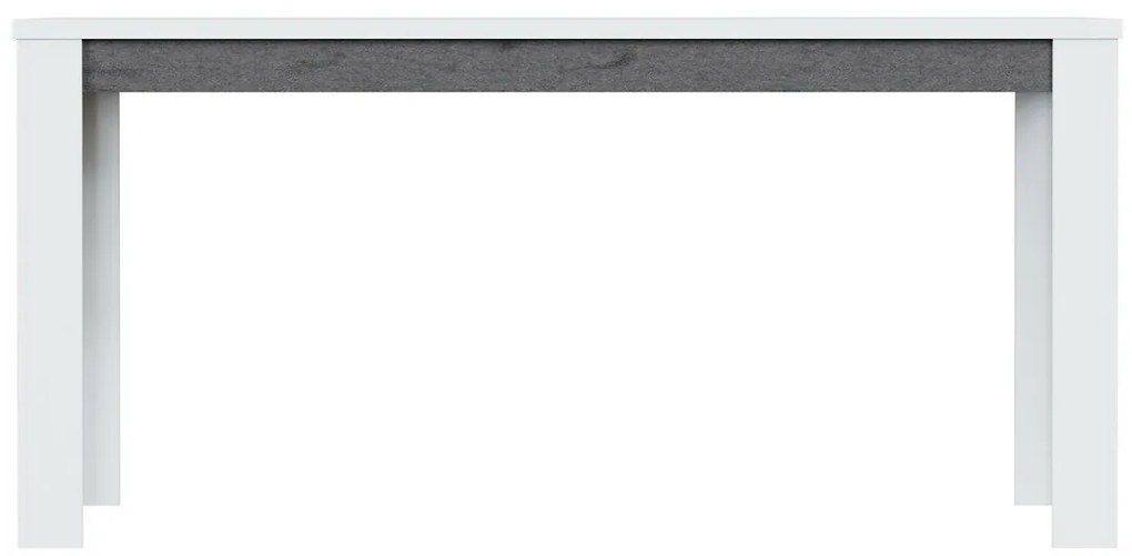 Τραπέζι Orlando M109, Άσπρο, Σκυρόδεμα, Γυαλιστερό λευκό, 77x90x160cm, Επιμήκυνση, Ινοσανίδες μέσης πυκνότητας, Πλαστικοποιημένη μοριοσανίδα