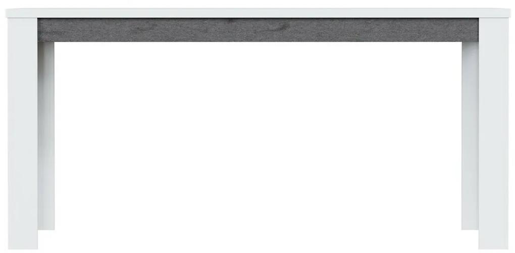 Τραπέζι Orlando M109, Γυαλιστερό λευκό, Άσπρο, Σκυρόδεμα, 77x90x160cm, Επιμήκυνση, Ινοσανίδες μέσης πυκνότητας, Πλαστικοποιημένη μοριοσανίδα