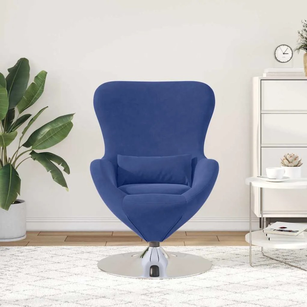 vidaXL Κάθισμα-αυγό Μπλε Αστυνομίας 63 x 73 x 90 εκ Βελούδο