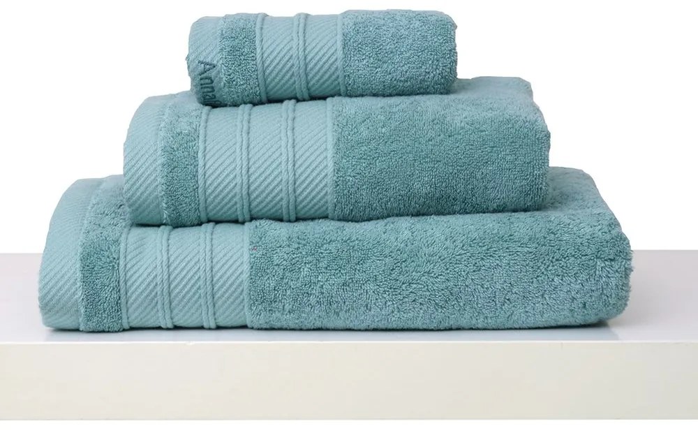 Πετσέτα Με Φάσα Soft Lake Blue Anna Riska Towels Set 100% Βαμβάκι