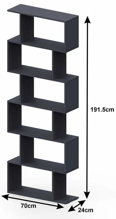 Βιβλιοθήκη Sezen pakoworld σε oak απόχρωση 70x24x191.5εκ