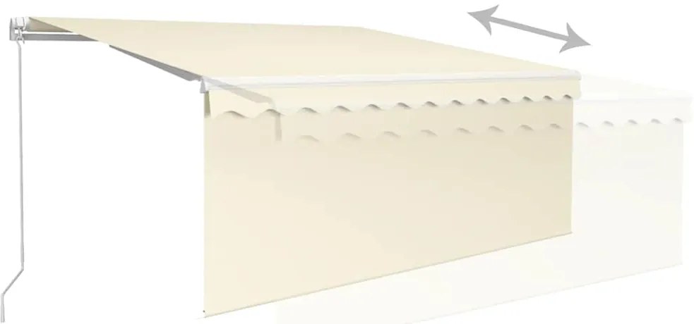 vidaXL Τέντα Συρόμενη Χειροκίνητη με Σκίαστρο & LED Κρεμ 3 x 2,5 μ.