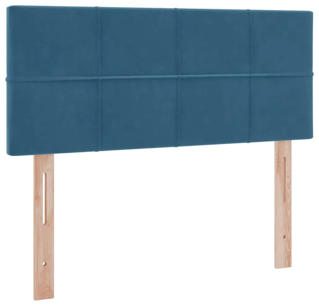 vidaXL Κρεβάτι με αποθηκευτικό χώρο και LED Σκούρο Μπλε 120 x 200 cm