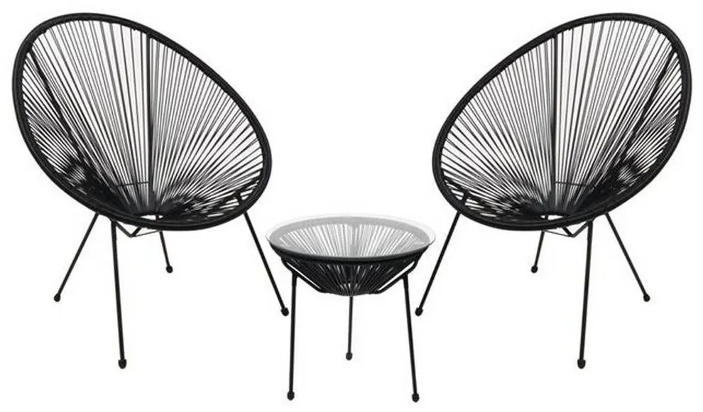 Τραπεζαρία Σετ 2 Θέσεων Acapulco Ε245,2S Black Two Seater