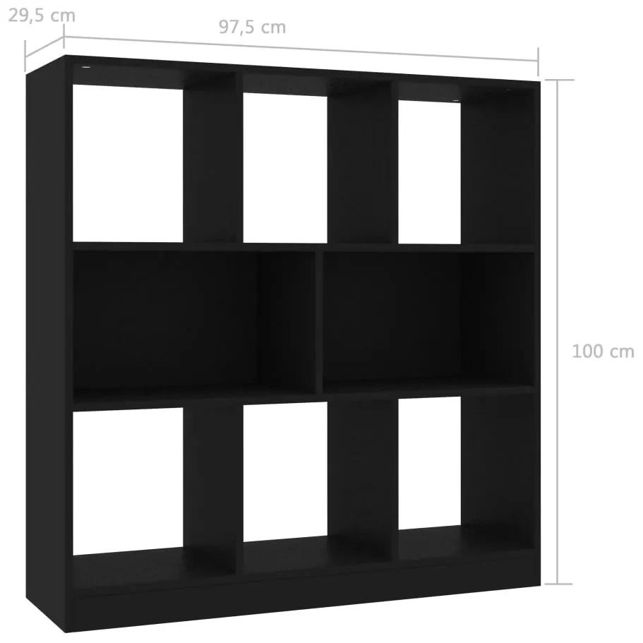 Βιβλιοθήκη Μαύρη 97,5 x 29,5 x 100 εκ. από Επεξ. Ξύλο - Μαύρο
