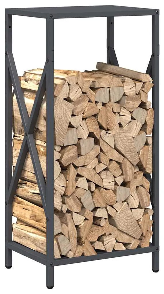 Ράφι για καυσόξυλα Ανθρακί 34x25x70 cm Ατσάλι ψυχρής έλασης 864321