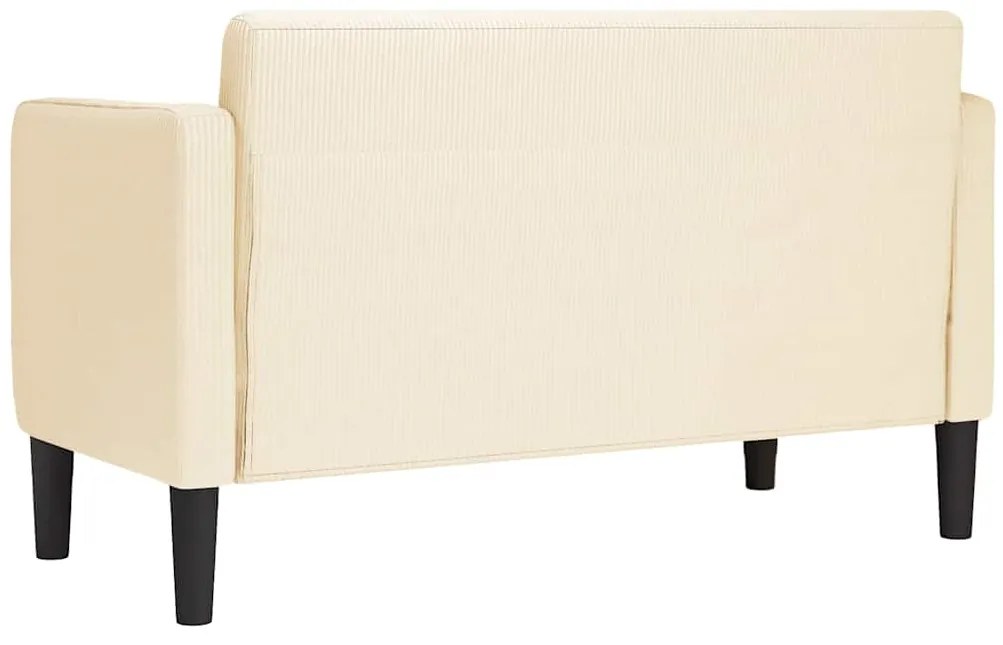 vidaXL Καναπές Loveseat Κρεμ 109 εκ. ύφασμα Corduroy