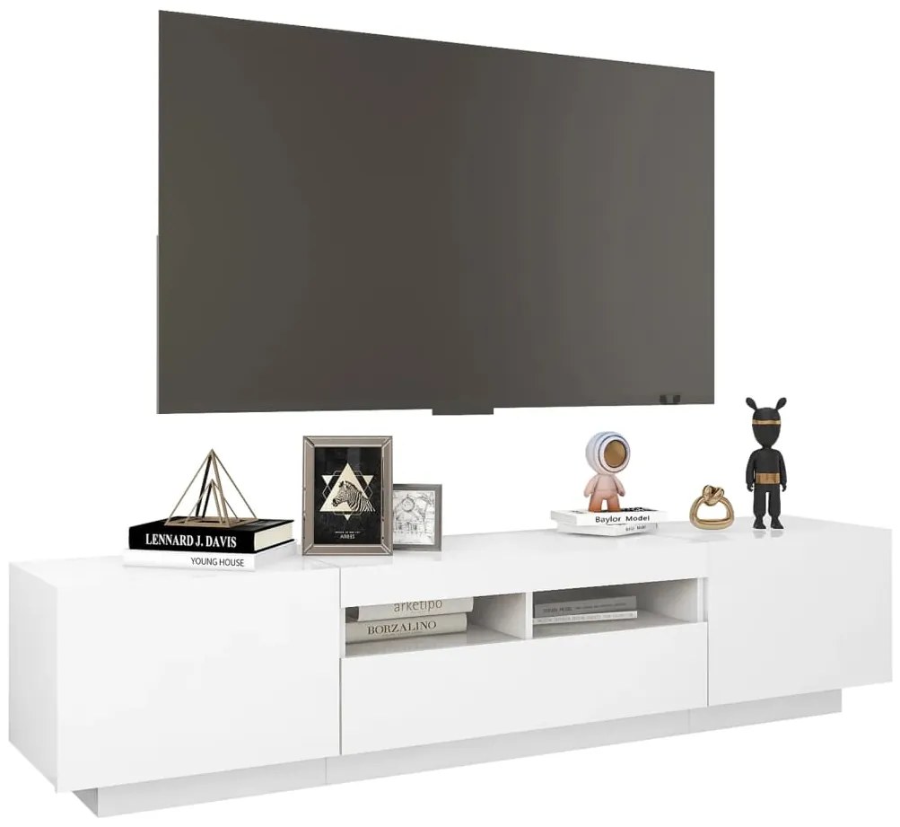 vidaXL Έπιπλο Τηλεόρασης με LED Λευκό 180 x 35 x 40 εκ.