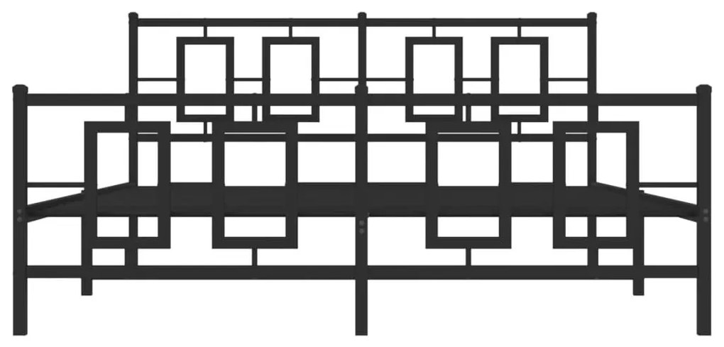 Πλαίσιο Κρεβατιού με Κεφαλάρι&amp;Ποδαρικό Μαύρο 160x200εκ. Μέταλλο - Μαύρο