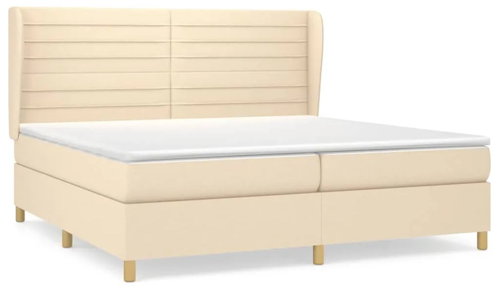 ΚΡΕΒΑΤΙ BOXSPRING ΜΕ ΣΤΡΩΜΑ ΚΡΕΜ 200X200 ΕΚ. ΥΦΑΣΜΑΤΙΝΟ 3128634