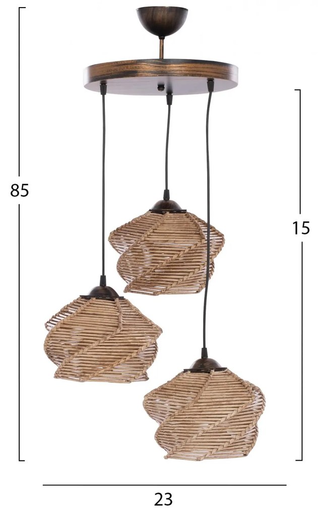 Φωτιστικό οροφής C7479.02 σε Φυσικό χρώμα 23x85εκ. 23x23x85 εκ.