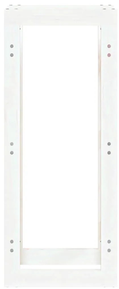 vidaXL Ραφιέρα Καυσόξυλων Λευκή 41x25x100 εκ. από Μασίφ Ξύλο Πεύκου