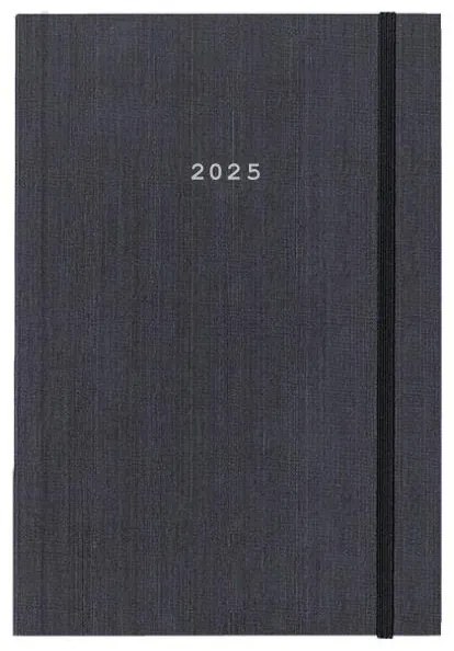 Next ημερολόγιο 2025 fabric ημερήσιο δετό γκρι με λάστιχο 17x25εκ.  τμχ.