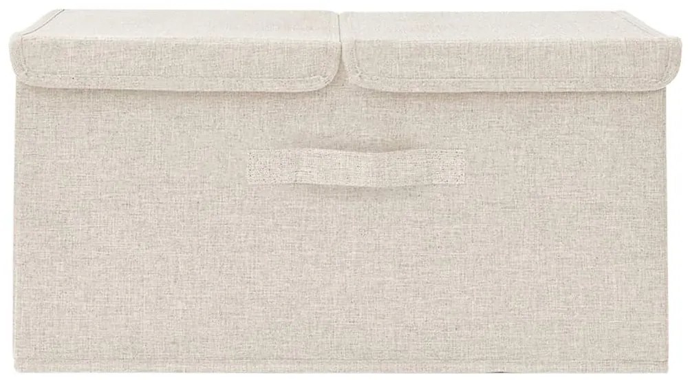 vidaXL Κουτί Αποθήκευσης Κρεμ 50 x 30 x 25 εκ. Υφασμάτινο