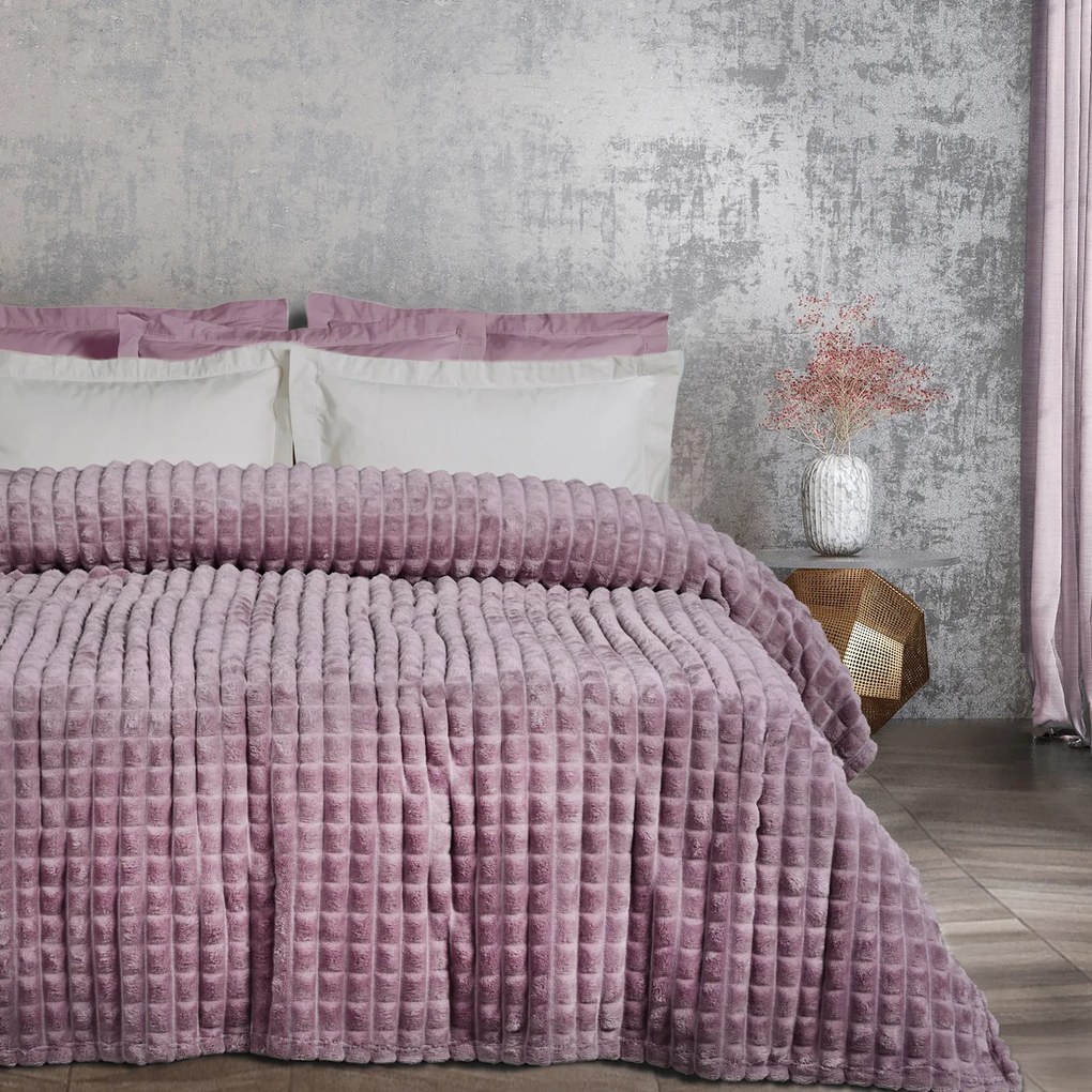Κουβέρτα Fleece Υπέρδιπλη 220x240εκ. Blankets 1358 Dusty Μωβ Das Home