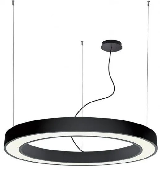 Κρεμαστό Φωτιστικό Οροφής LED 132W 3000Κ Φ180cm Ring Viokef 3915-0018-3-B-N Μαύρο