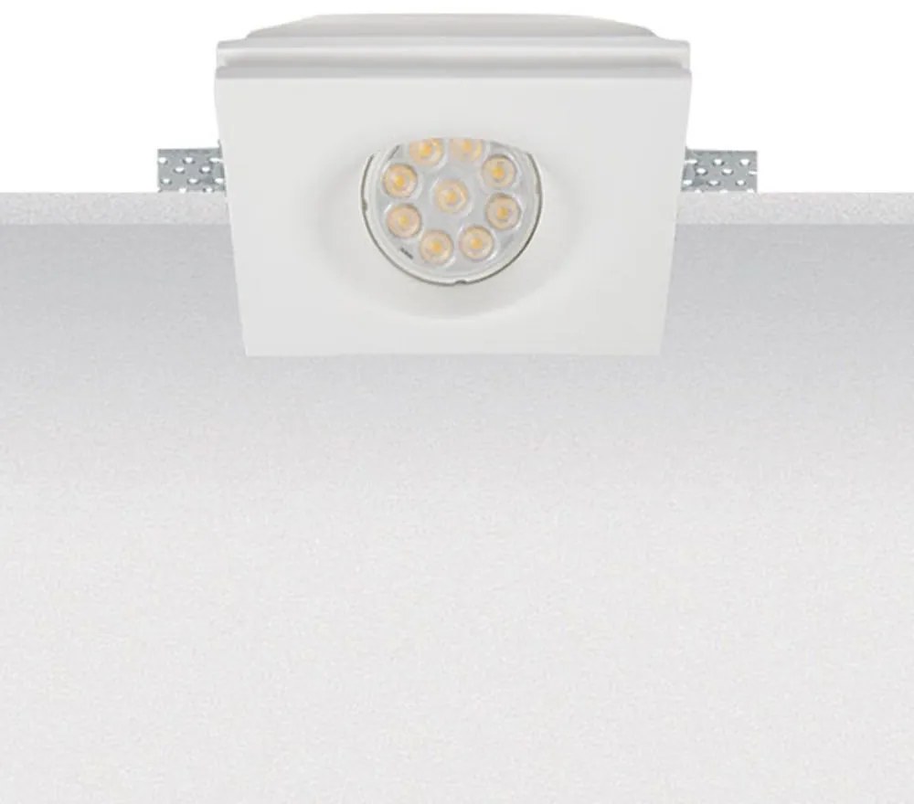 Σποτ Χωνευτό Γυψοσανίδας S030 1 x GU10 max 50W 220-240V White Τετράγωνο Plaster
