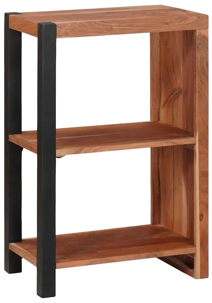 vidaXL Βιβλιοθήκη Καφέ, Μαύρο 50 x 30 x 75 εκ Στερεό Ξύλο Ακακίας