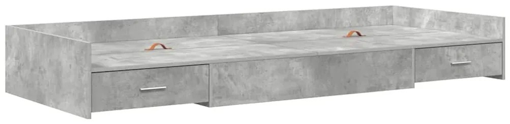 vidaXL Σκελετός Κρεβατιού με κεφαλάρι Σκυρόδεμα Γκρι 100 x 200 cm