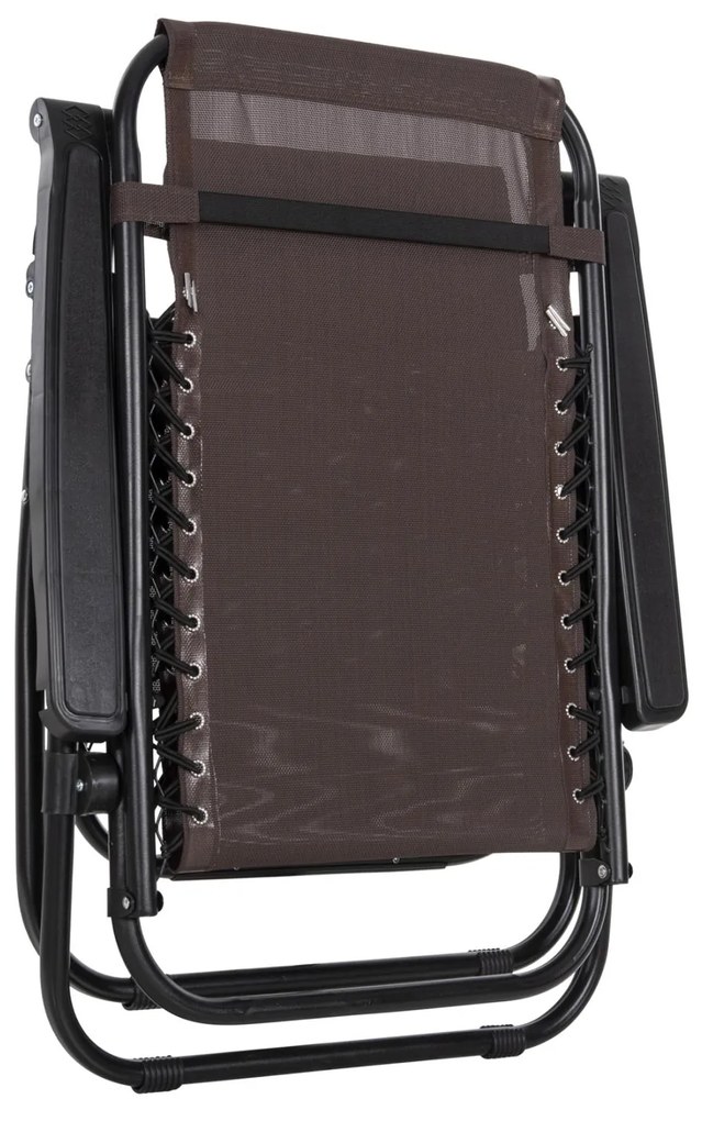 Καρέκλα - Πολυθρόνα RELAX COMPANION C5095.13 Μαύρο Μέταλλο με Καφέ Textiline 67x145x110Υεκ. 2αδα 67x145x110 εκ.