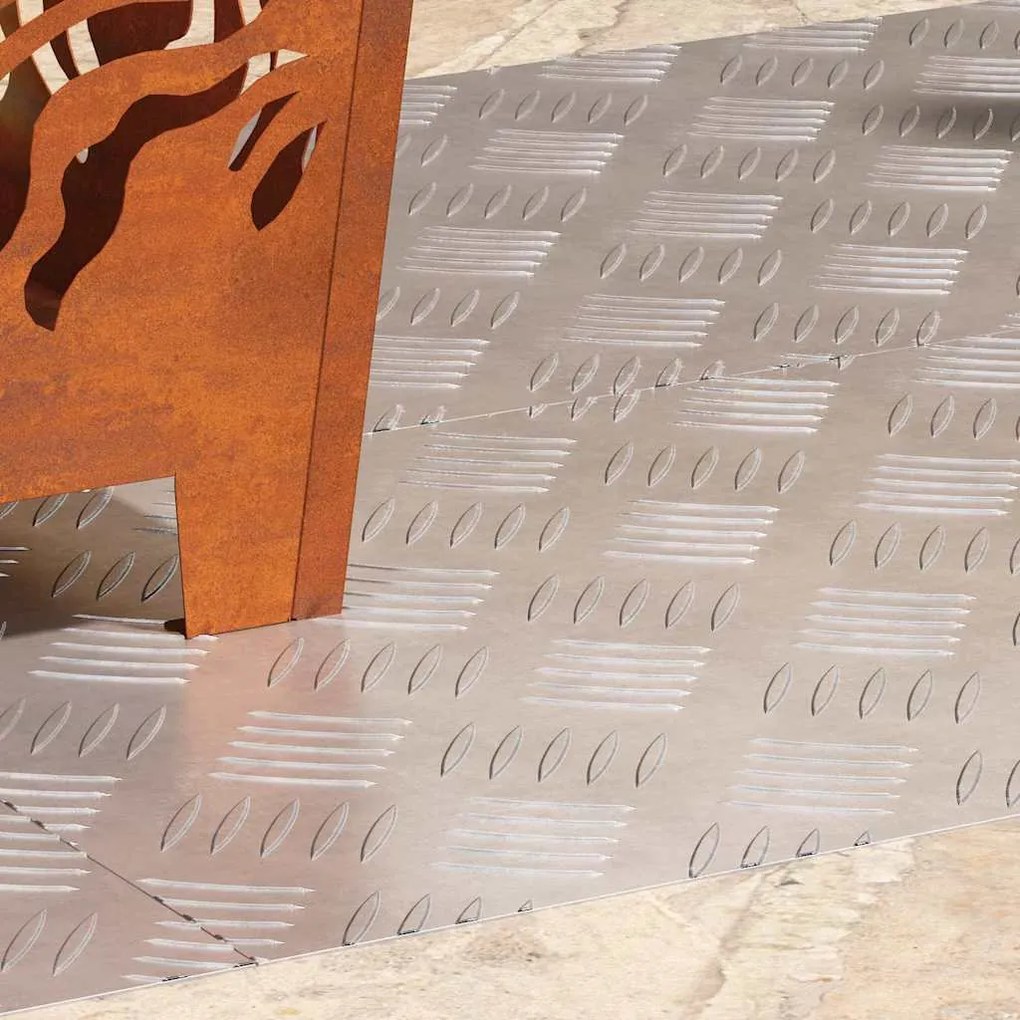 vidaXL Σκαλοπάτι Ορθογώνιος 4 pcs Ασημί 80 x 40 cm Αλουμίνιο