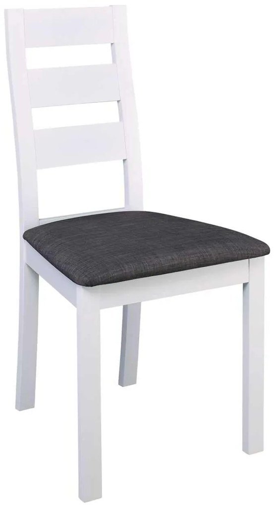 Καρέκλα MILLER Οξυά Άσπρη/Ύφ.Γκρι 45x52x97cm (Σετ 2 ΤΕΜ)