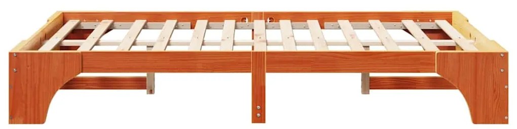 vidaXL Σκελετός Κρεβατιού Καφέ κεριού 140 x 190 cm Μασίφ ξύλο πεύκου